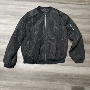 Women's Classic Black Bomber Jacket